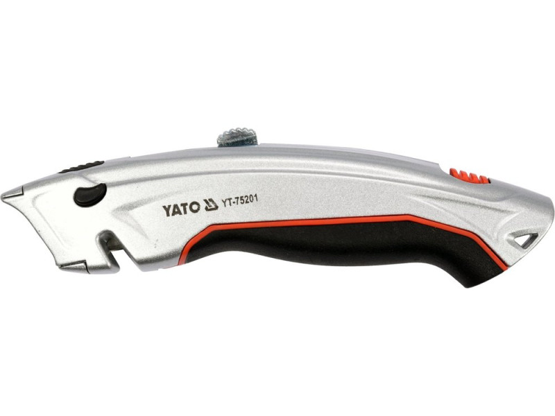 Нож с выдвижным трапециевидным лезвием YATO YT-75201, автовозврат