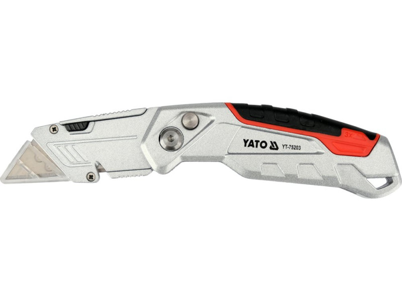 Ніж з висувним трапецієподібним лезом YATO YT-75203, SK5, 1+3 леза