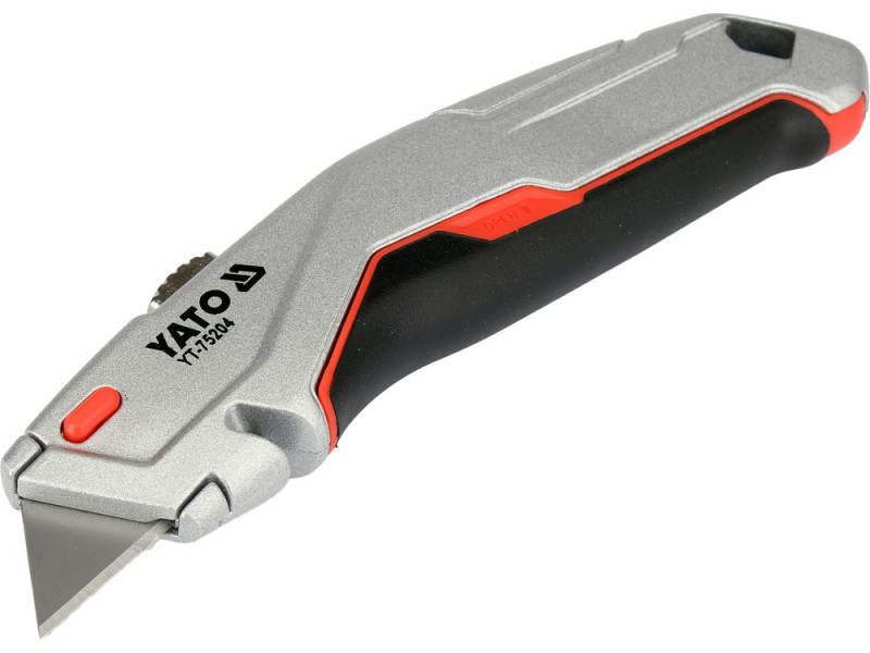 Ніж з висувним трапецієподібним лезом YATO YT-75204, SK5, 1+4 леза