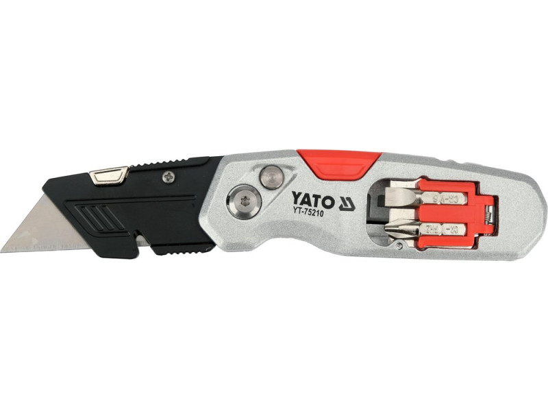 Ніж з висувним трапецієподібним лезом YATO YT-75210, SK5, 2 біти CrV