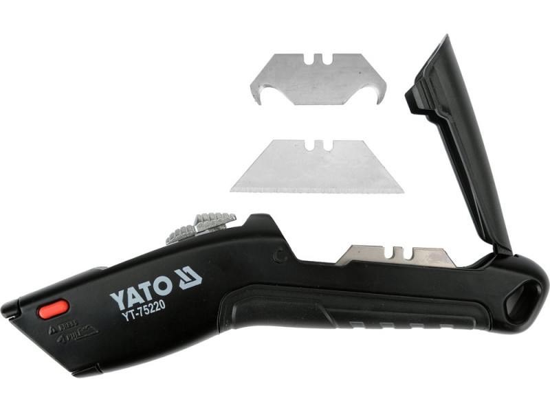 Нож двойной с трапециевидным и крючковым лезвием YATO YT-75220, SK5