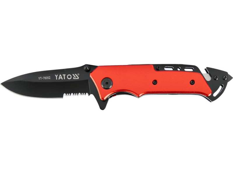 Нож складной спасательный YATO YT-76052, 200 мм, стропорез и стеклобой