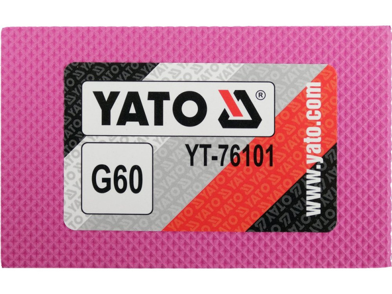 Губка абразивна, алмазна, для шліфувальна до скла, граніту, керам YATO: 90х 60х 30 мм, з гранул G60 (YT-76101)