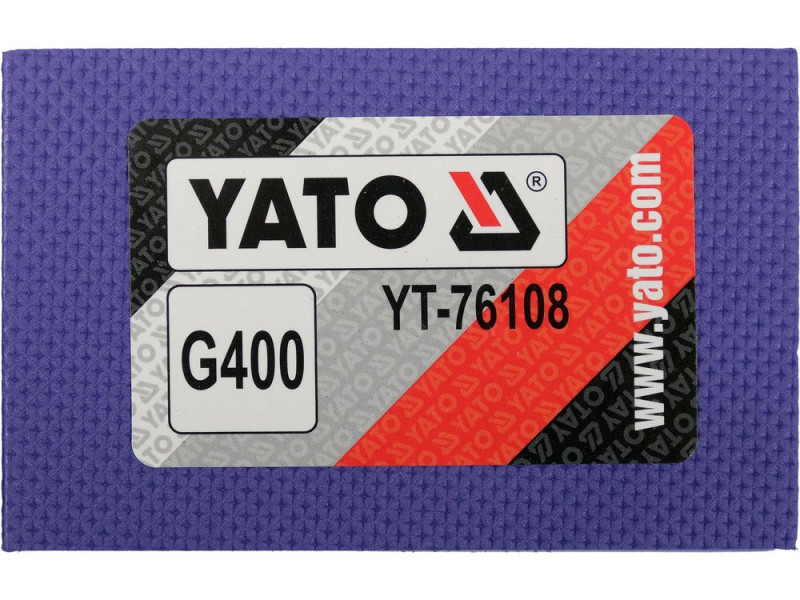 Губка абразивна, алмазна, для шліфувальна до скла, граніту, керам YATO: 90х 60х 30 мм, з гранул G400 (YT-76108)