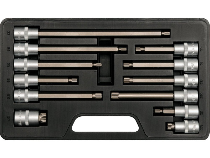 Набір для натягу ременів ГРМ SPLINE 1/2" YATO YT-7753, 12 предметів