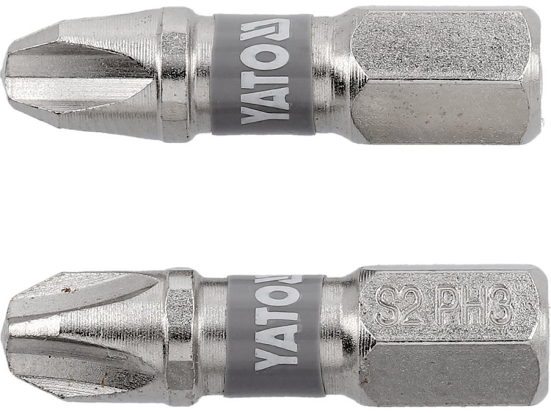 Набір біт Phillips PH3 25 мм YATO YT-78002, 1/4", S2, 2 шт