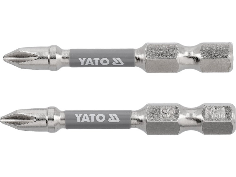 Набор бит Phillips PH1 50 мм YATO YT-78020, 1/4", S2, 2 шт
