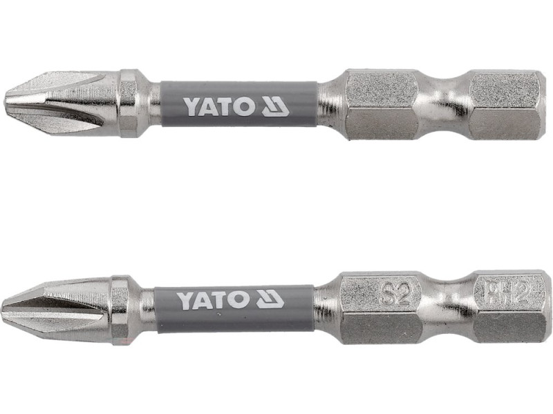 Набор бит Phillips PH2 50 мм YATO YT-78021, 1/4", S2, 2 шт