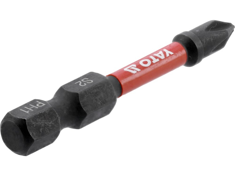 Набор бит ударных Phillips PH1 1/4" 50 мм YATO YT-78040, S2, 2 шт