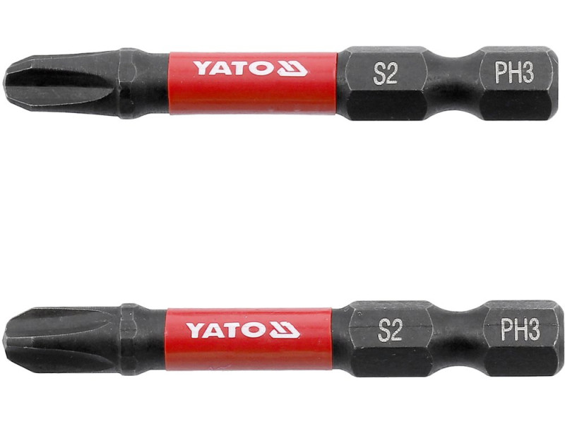 Набір біт ударних Phillips PH3 1/4" 50 мм YATO YT-78042, S2, 2 шт