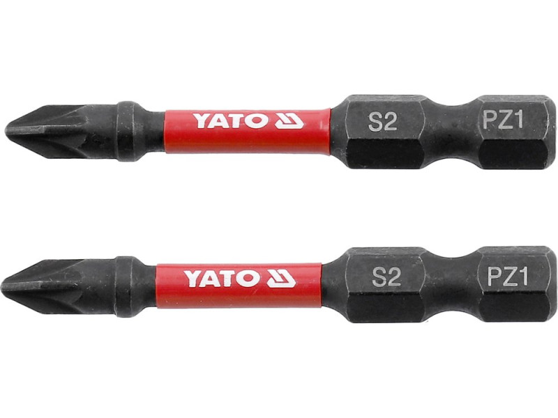 Набір біт ударних Pozidriv PZ1 1/4" 50 мм YATO YT-78043, S2, 2 шт