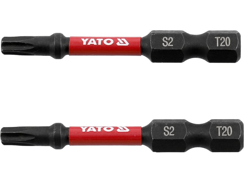 Набор бит ударных Torx T20 1/4" 50 мм YATO YT-78053, S2, 2 шт