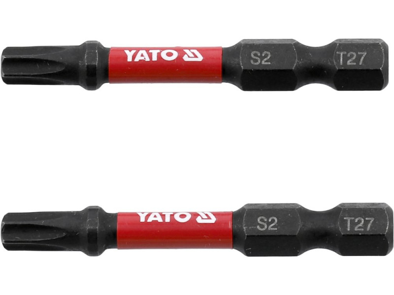 Набор бит ударных Torx T27 1/4" 50 мм YATO YT-78055, S2, 2 шт