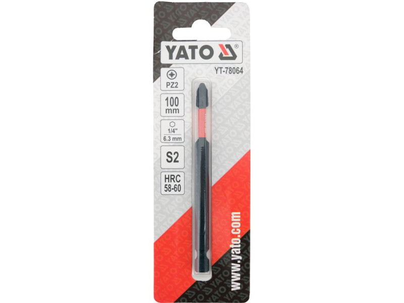 Біта ударна PZ2 1/4" 100 мм YATO YT-78064