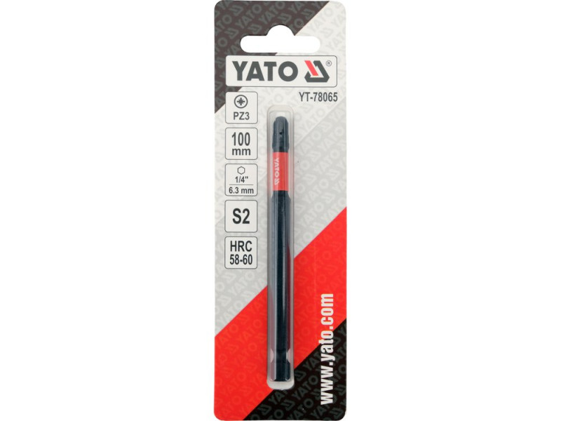 Біта ударна PZ3 1/4" 100 мм YATO YT-78065