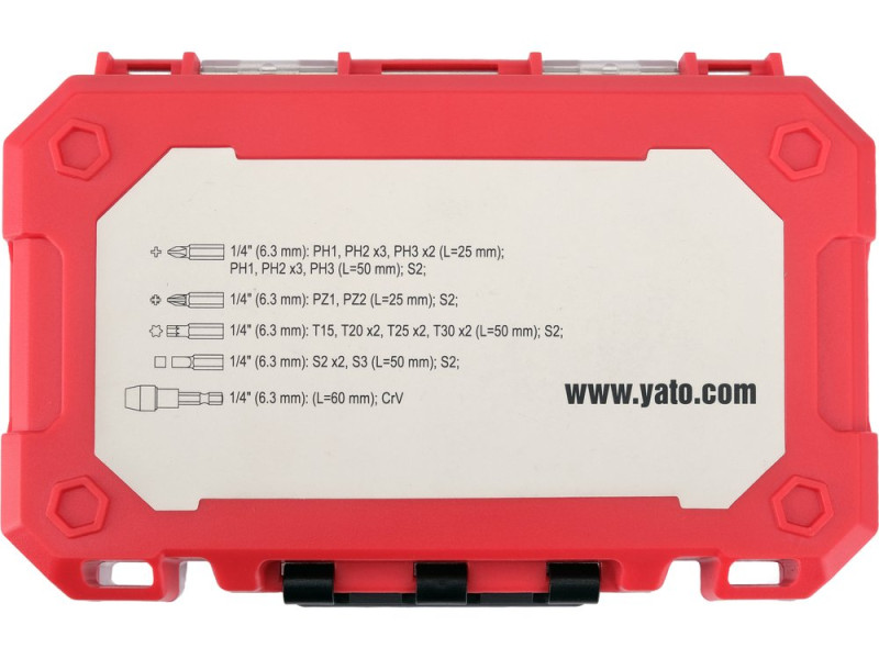 Набор ударных бит YATO YT-78075, 24 шт, 1/4" HEX