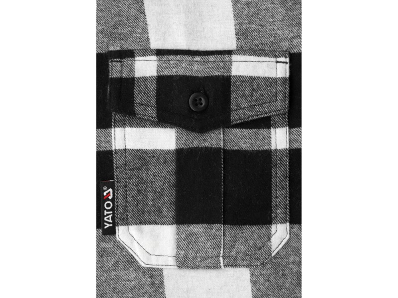 Сорочка фланелева біло-чорна, YATO розм. 3XL/ 84см х 65см,100%-бавовна (YT-78817)
