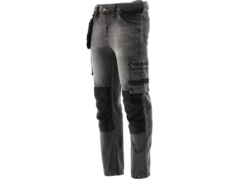 Штани робочі STRETCH JEANS YATO YT-79063, сіро-чорні, розмір L/XL