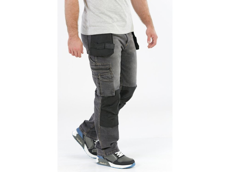 Штани робочі STRETCH JEANS YATO YT-79065, сіро-чорні, розмір XXL