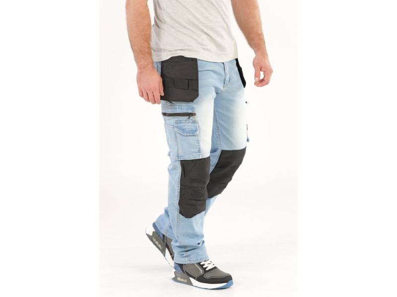 Штани робочі STRETCH JEANS YATO YT-79073, синьо-чорні, розмір L/XL
