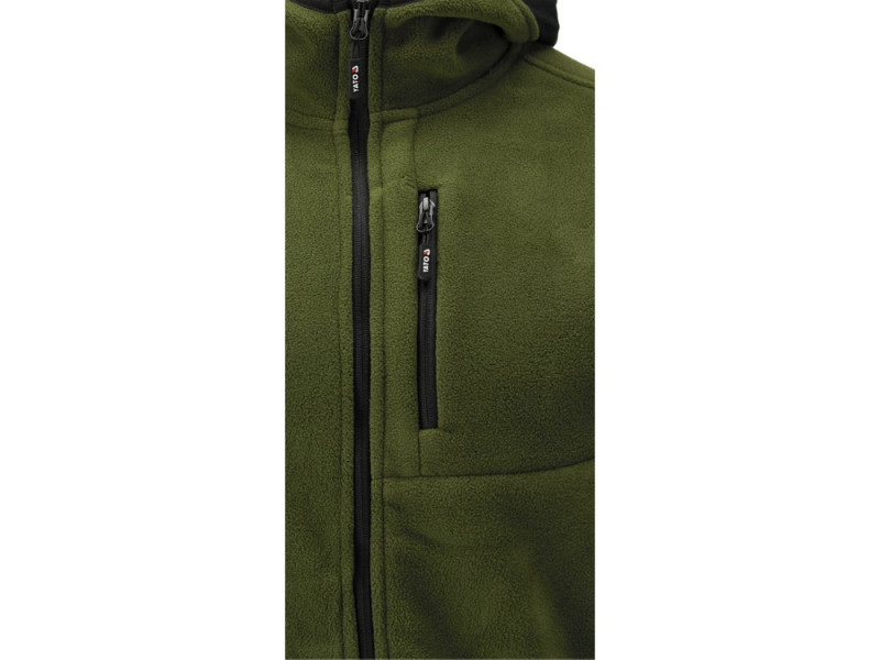 Кофта флисовая с капюшоном YATO YT-79191, размер XL, зелено-черная