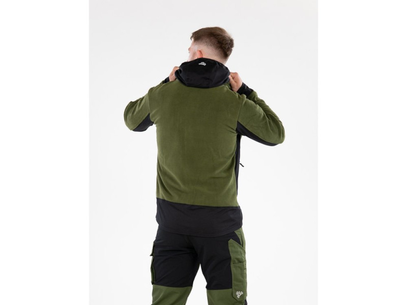 Кофта флісова з каптуром YATO YT-79192, розмір XXL, зелено-чорна