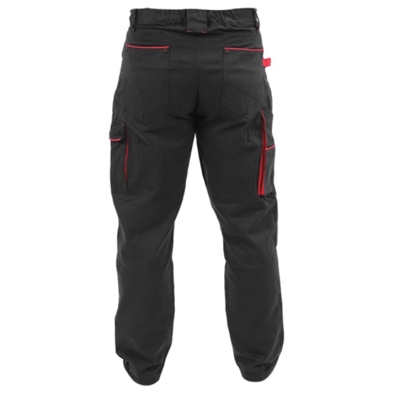 Штани робочі COMFY YATO YT-79242, чорні з червоним, розмір L