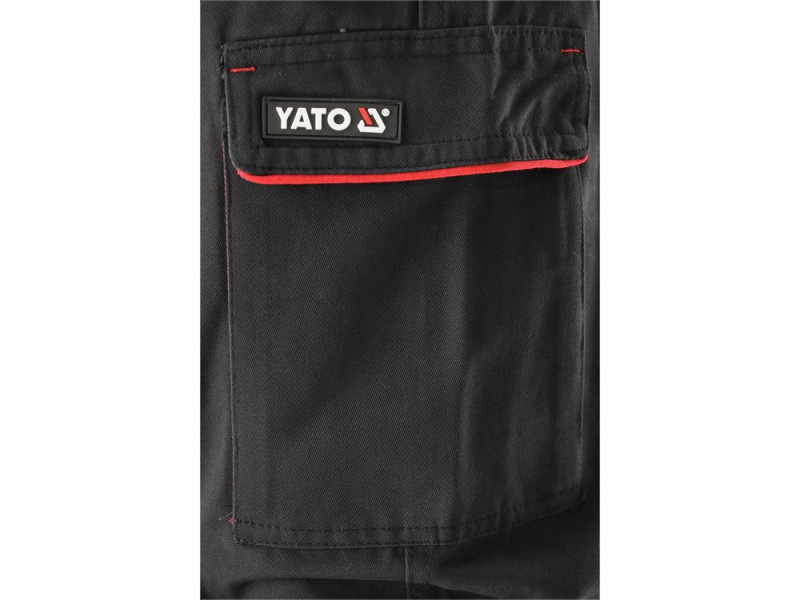 Штани робочі COMFY YATO YT-79242, чорні з червоним, розмір L