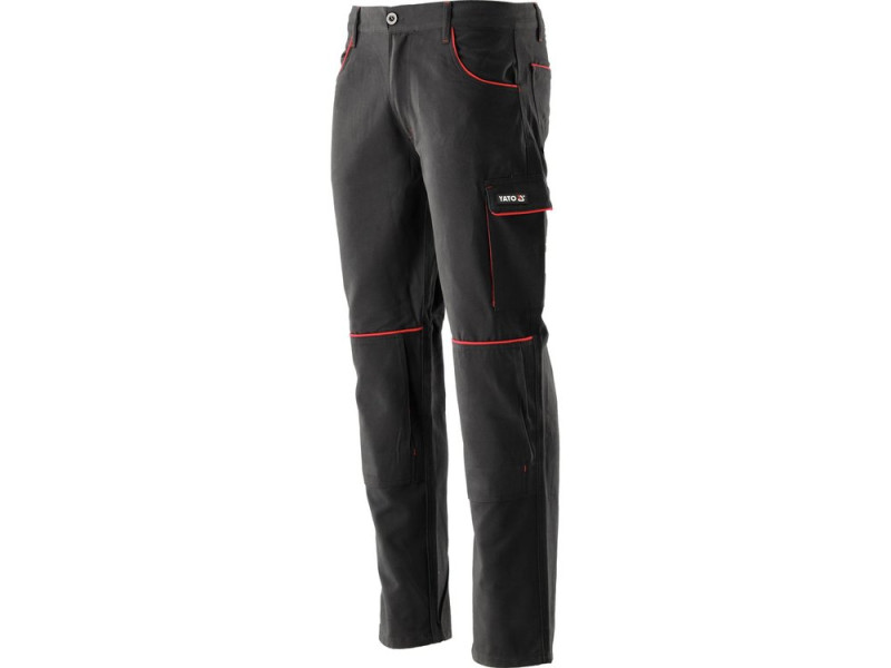 Брюки рабочие COMFY YATO YT-79243, черные с красным, размер L/XL