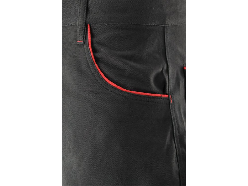 Брюки рабочие COMFY YATO YT-79243, черные с красным, размер L/XL