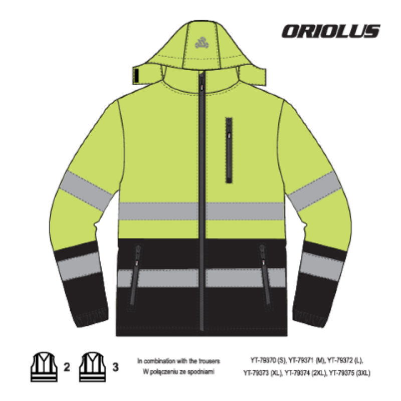 Куртка SOFTSHELL світловідбивна YATO розмір M; 3 кишені ріст- 172-176 см 100%- поліест (YT-79395)