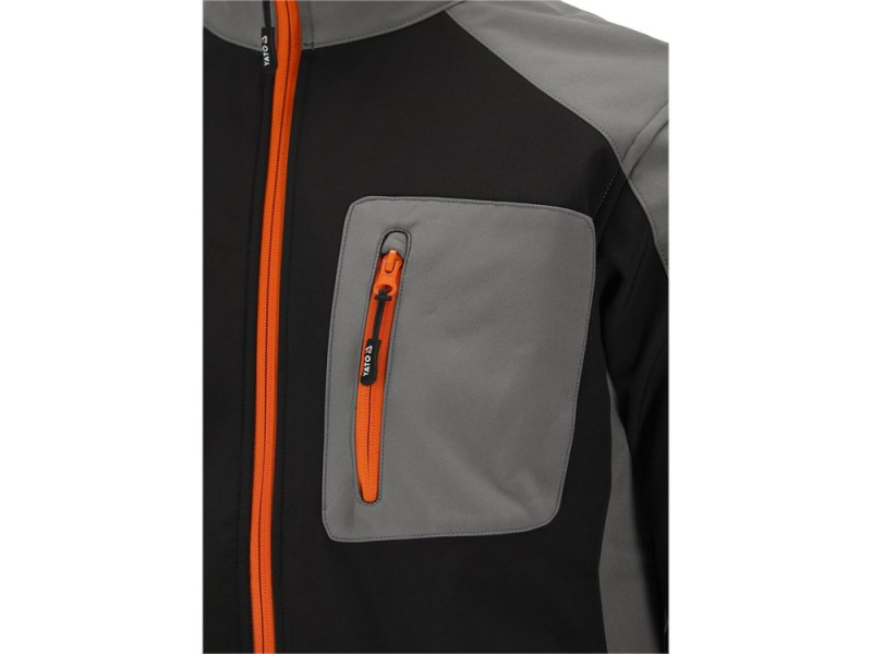 Куртка рабочая SOFTSHELL YATO размер S, черно-серый, 3 кармана, 96% полиэстер и 4% спандекс (YT-79530)