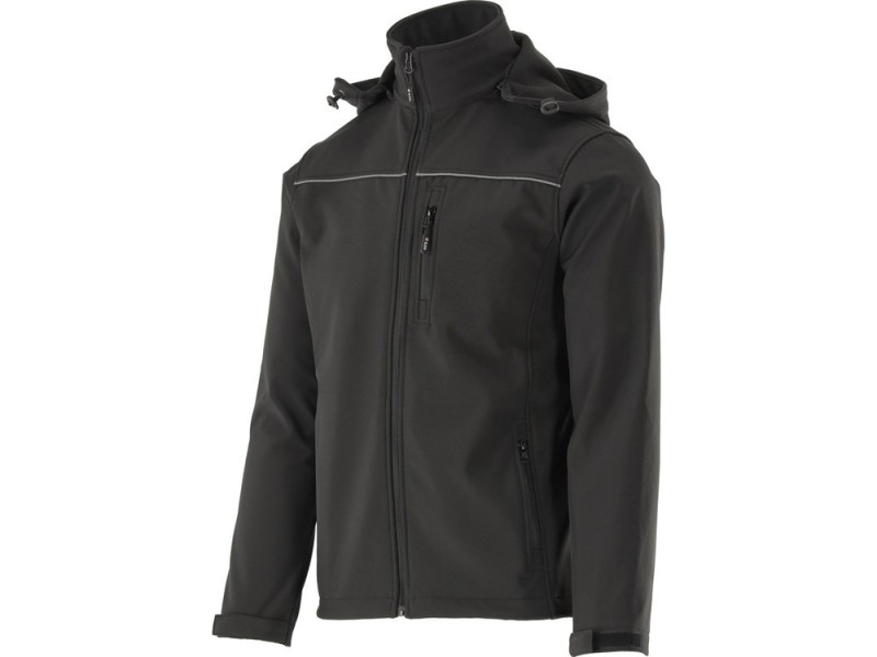 Куртка робоча SOFTSHELL з прикріп капюшоном YATO розм XL, чорна, 3 кишені, 96% поліест і 4% спандекс (YT-79553)
