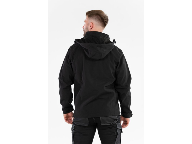 Куртка робоча SOFTSHELL з прикріп капюшоном YATO розм XL, чорна, 3 кишені, 96% поліест і 4% спандекс (YT-79553)