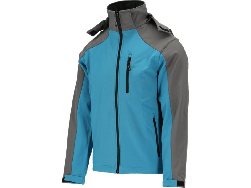 Куртка робоча SOFTSHELL з прикріп капюшоном YATO розм XL, синьо-сіра, 3 кишені, 96% поліес і 4% (YT-79563)