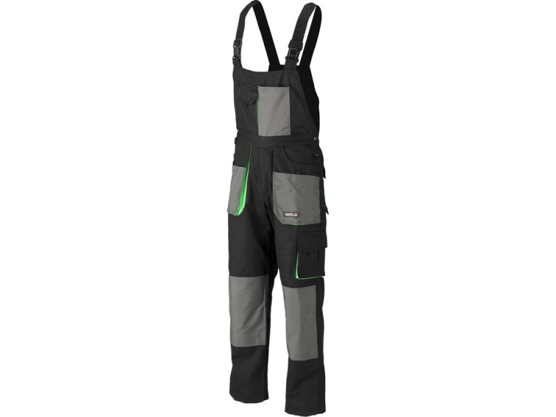 Напівкомбінезон робочий YATO YT-80170, бавовна, чорно-сіро-зелений, розмір S