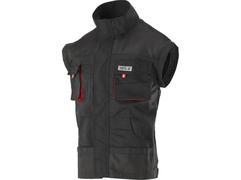 Толстовка робоча YATO YT-8024, розмір XXL, чорна з червоним, 275 г/м²