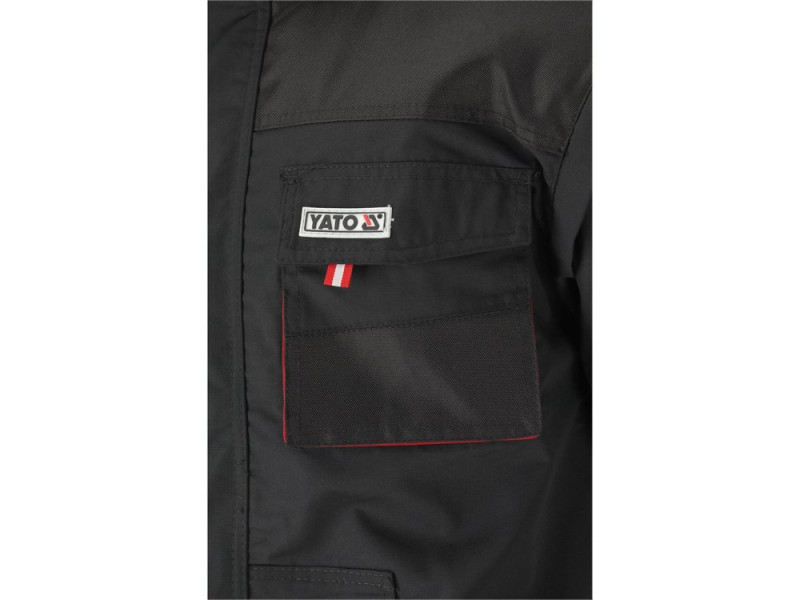 Толстовка робоча YATO YT-8024, розмір XXL, чорна з червоним, 275 г/м²