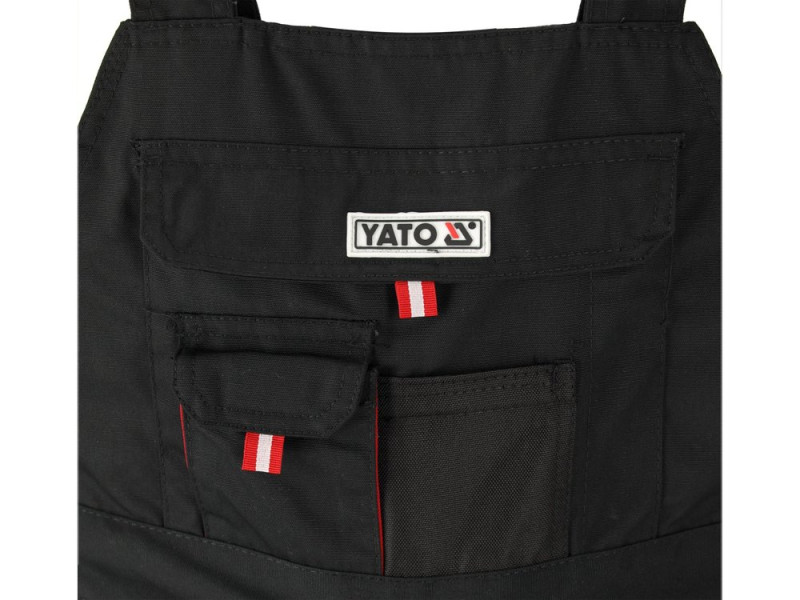 Напівкомбінезон робочий YATO YT-8033, чорний із червоним, 275 г/м², розмір XL