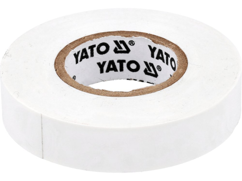 Лента электро-изоляционная ПВХ YATO белая, 20 м x15x0.13 мм, рабочая t=5-50 °С (YT-81596)