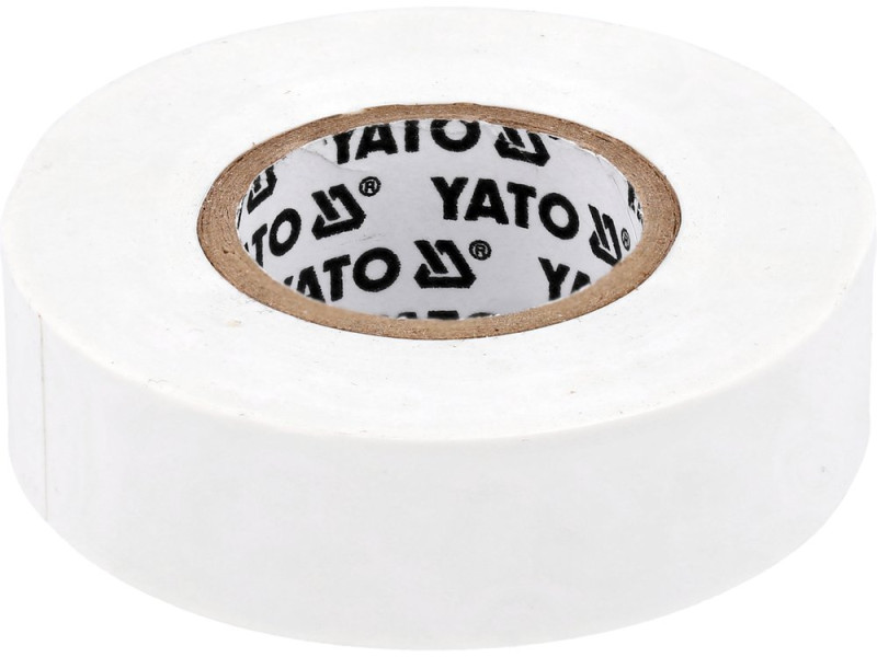 Лента электро-изоляционная ПВХ YATO белая, 20 м x19x0.13 мм, рабочая t=5-50 °С (YT-81656)