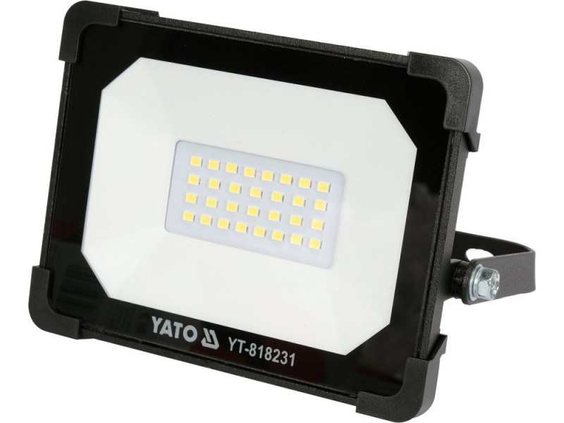 Прожектор с SMD-диодным излучателем YATO: 20 Вт, 230В, 1900 Лм, 30 диодов, 140x124.5x32 мм (YT-818231)