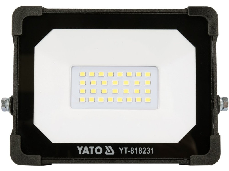 Прожектор с SMD-диодным излучателем YATO: 20 Вт, 230В, 1900 Лм, 30 диодов, 140x124.5x32 мм (YT-818231)