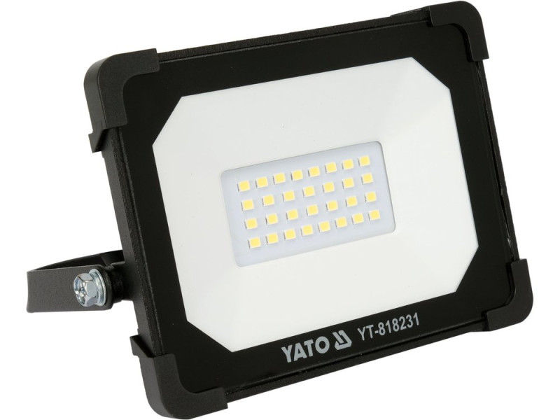Прожектор с SMD-диодным излучателем YATO: 20 Вт, 230В, 1900 Лм, 30 диодов, 140x124.5x32 мм (YT-818231)