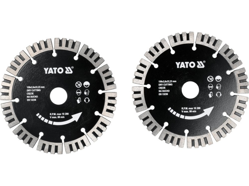 Штроборіз мережевий YATO 1800 Вт 230 V, 2 диски Ø=150 мм, глибина/ ширина- 40/ 30 мм (YT-82016)