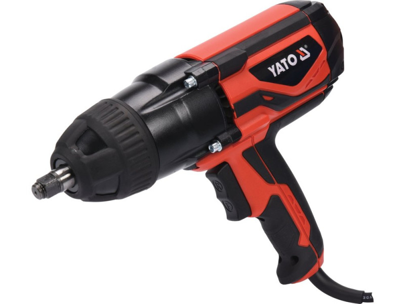Гайковерт ударний мережевий YATO: 1/4" HEX x 1/2" F, 1020Вт, 600Нм, 2600 об/хв +4 головки і кейс (YT-82021)