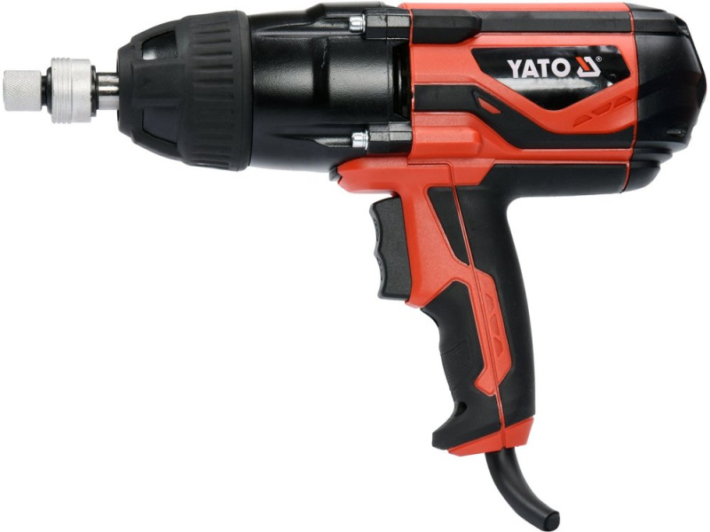 Гайковерт ударний мережевий YATO: 1/4" HEX x 1/2" F, 1020Вт, 600Нм, 2600 об/хв +4 головки і кейс (YT-82021)