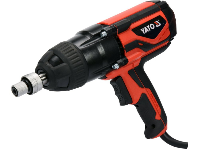 Гайковерт ударний мережевий YATO: 1/4" HEX x 1/2" F, 1020Вт, 600Нм, 2600 об/хв +4 головки і кейс (YT-82021)