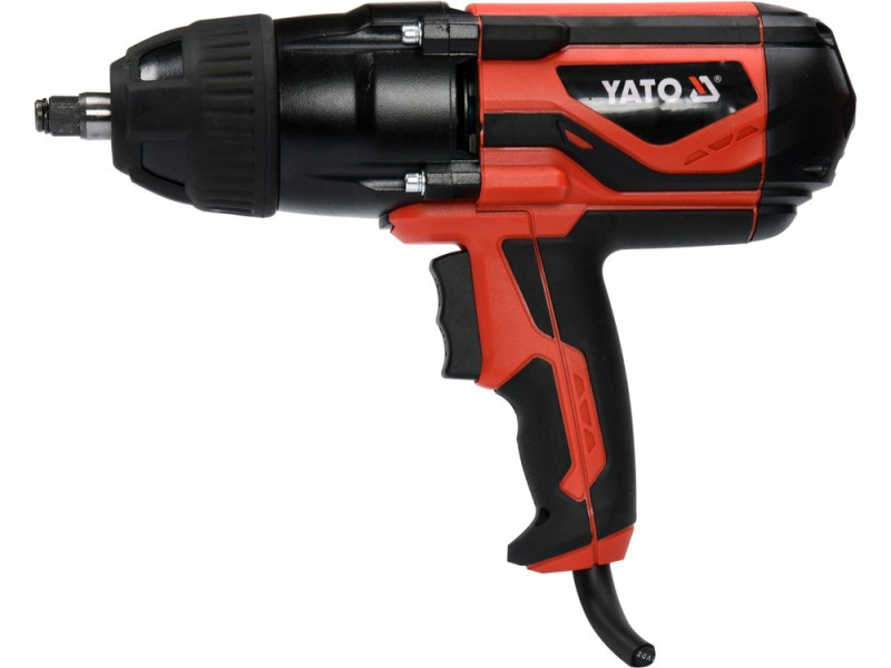 Гайковерт ударний мережевий YATO: 1/4" HEX x 1/2" F, 1020Вт, 600Нм, 2600 об/хв +4 головки і кейс (YT-82021)