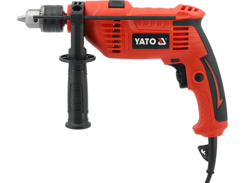 Дрель ударная от сети 230 В YATO P= 650 Вт, с патроном под ключ для сверл Ø≤ 13 мм (YT-82038)
